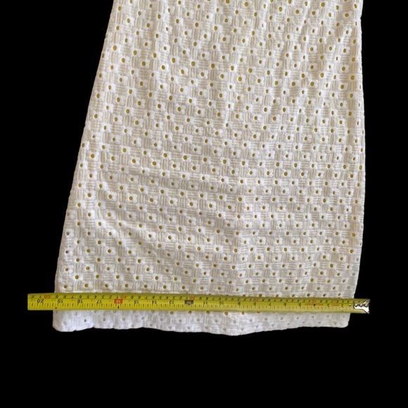 Trina Turk Eyelet Overlay Sheath Dress with Bell Sleeves - Picture 6 of 6